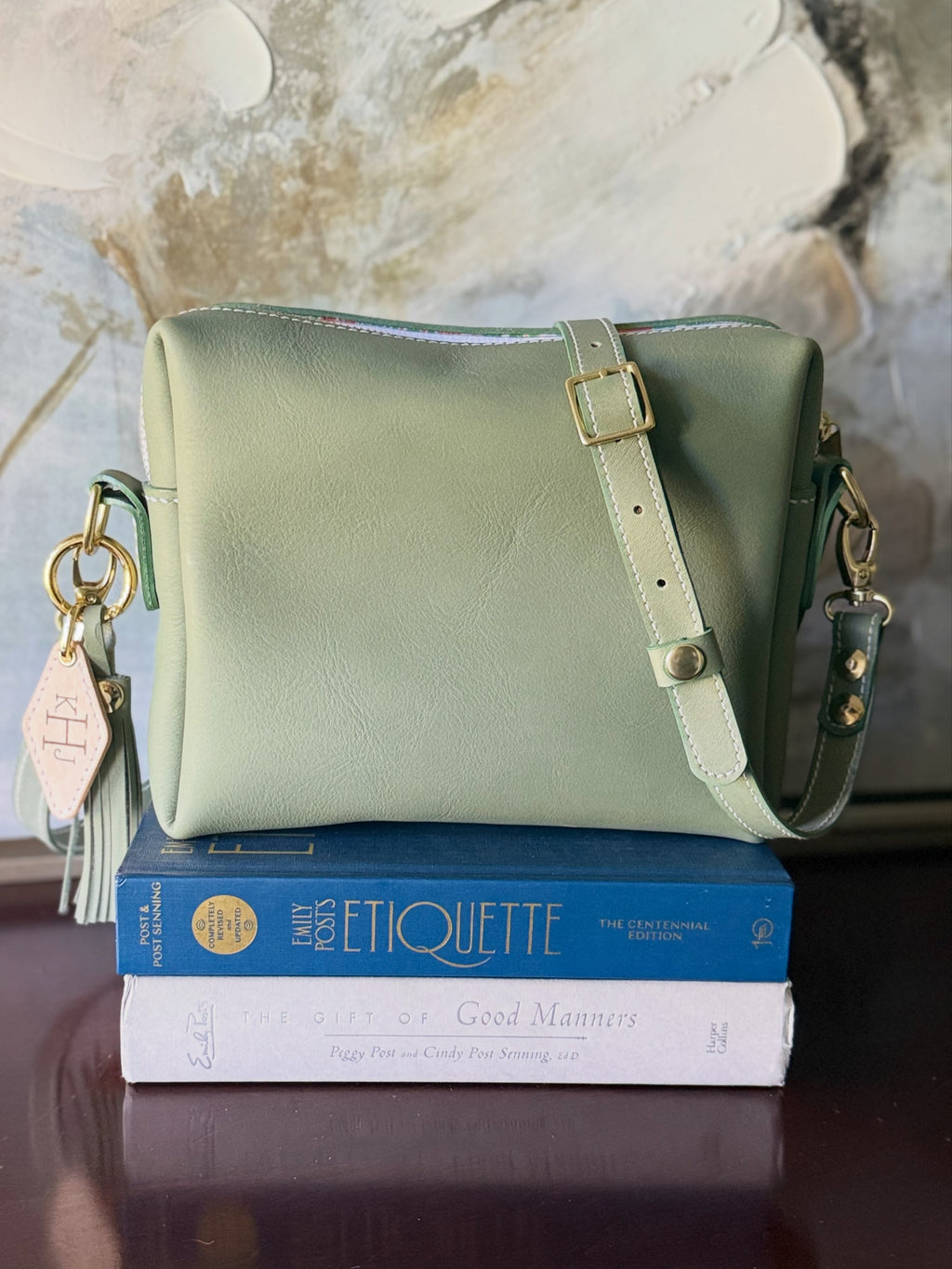 Sage Leather Crossbody